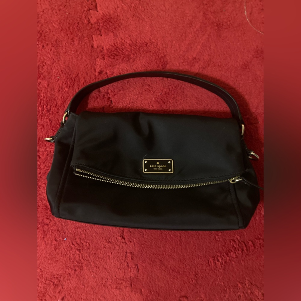 Kate Spade Black Purse- nylon, Polyvinyl & Polyester Small Shoulder Purse